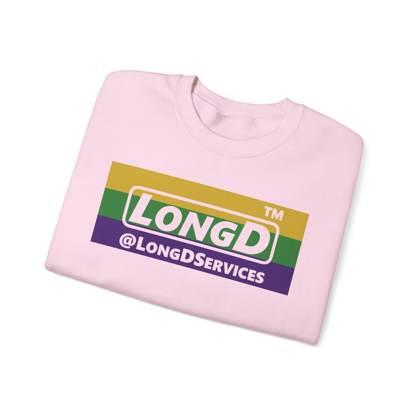 LongD negative striped Tag logo crewneck sweatshirt