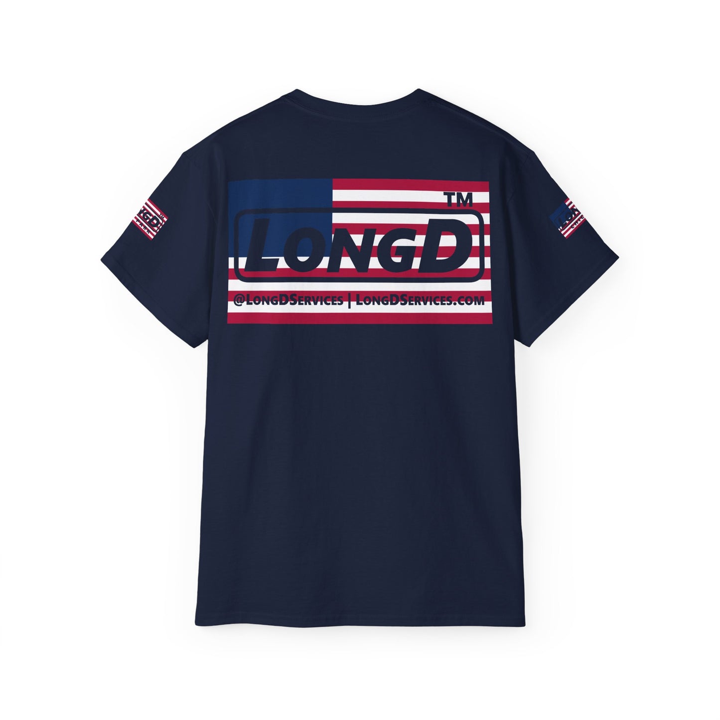 I firecracker LongD negative flag 4-print tag logo cotton tee
