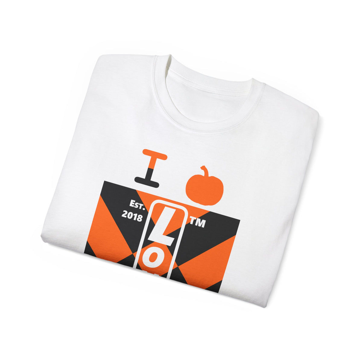 I pumpkin LongD Hyde Park negative upright mixed argyle logo cotton tee