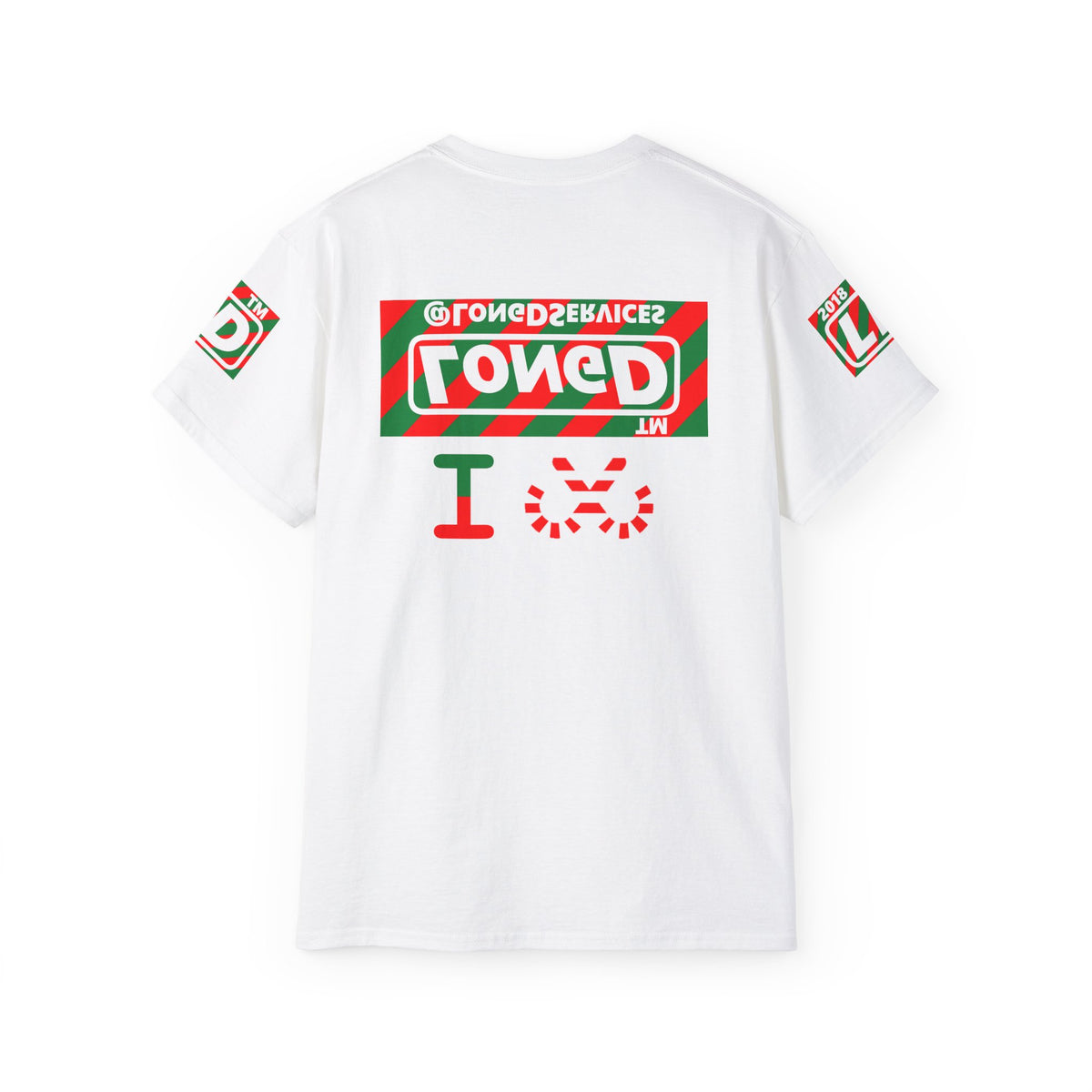 I candy cane LongD Tag negative 12-striped 4-print logo cotton tee