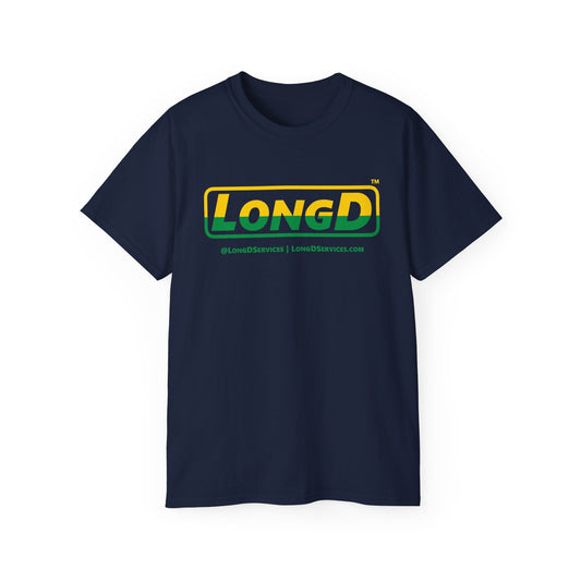 LongD® Logo Cotton Tee (St. Patrick's Day -Irish Green and Golden Yellow top-bottom split)