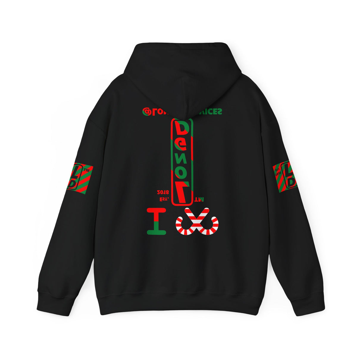 I candy cane LongD Tag positive upright pixel-weighted 4-striped 4-print logo hoodie