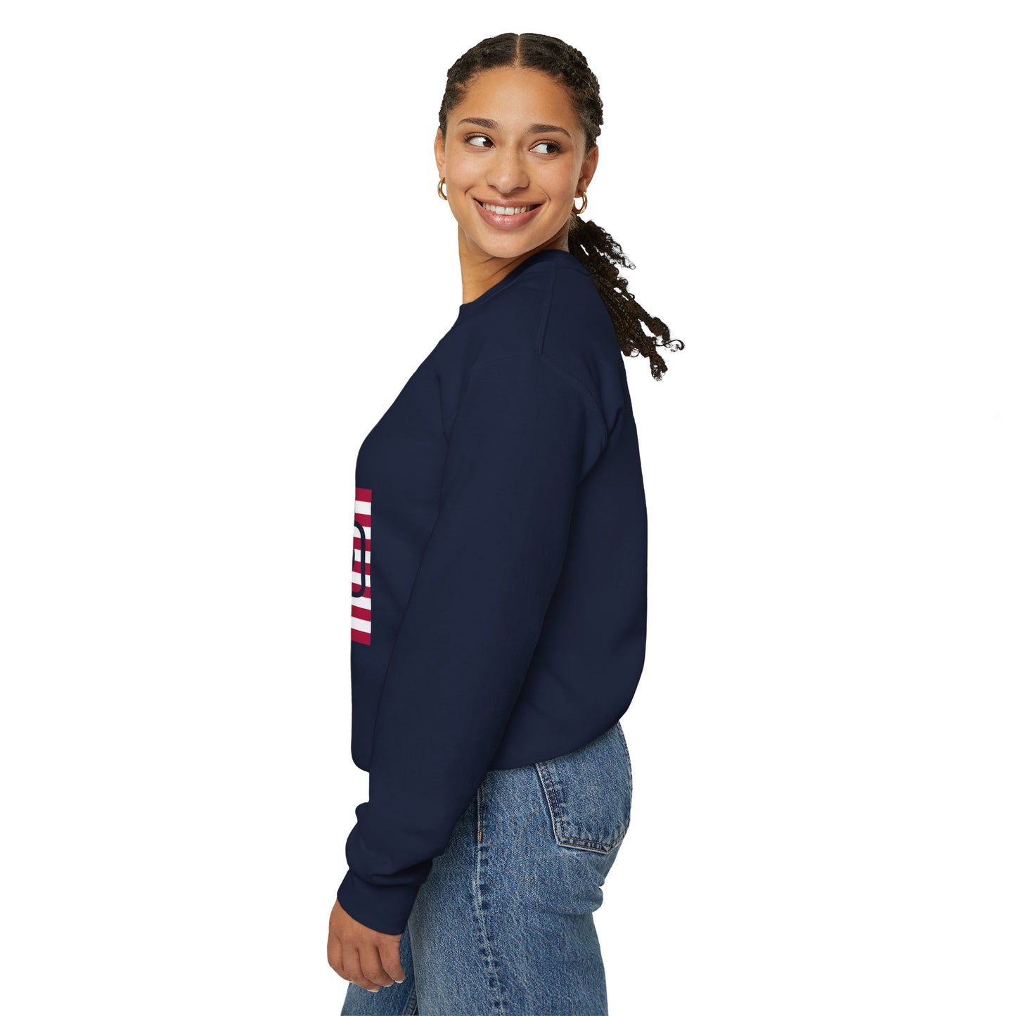 I firecracker LongD negative flag Chicago logo crewneck sweatshirt