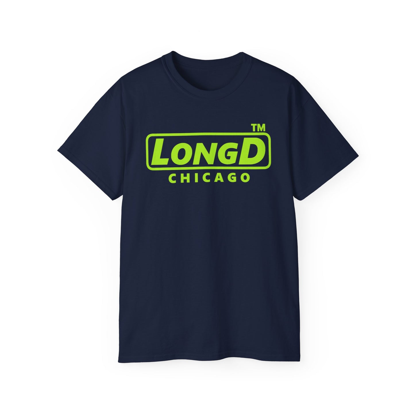 LongD® positive lime green Chicago Logo Cotton Tee
