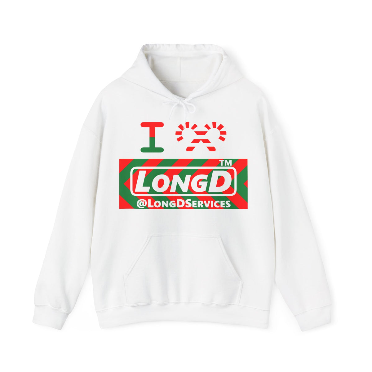 I candy cane LongD Tag negative leftward chevron logo hoodie