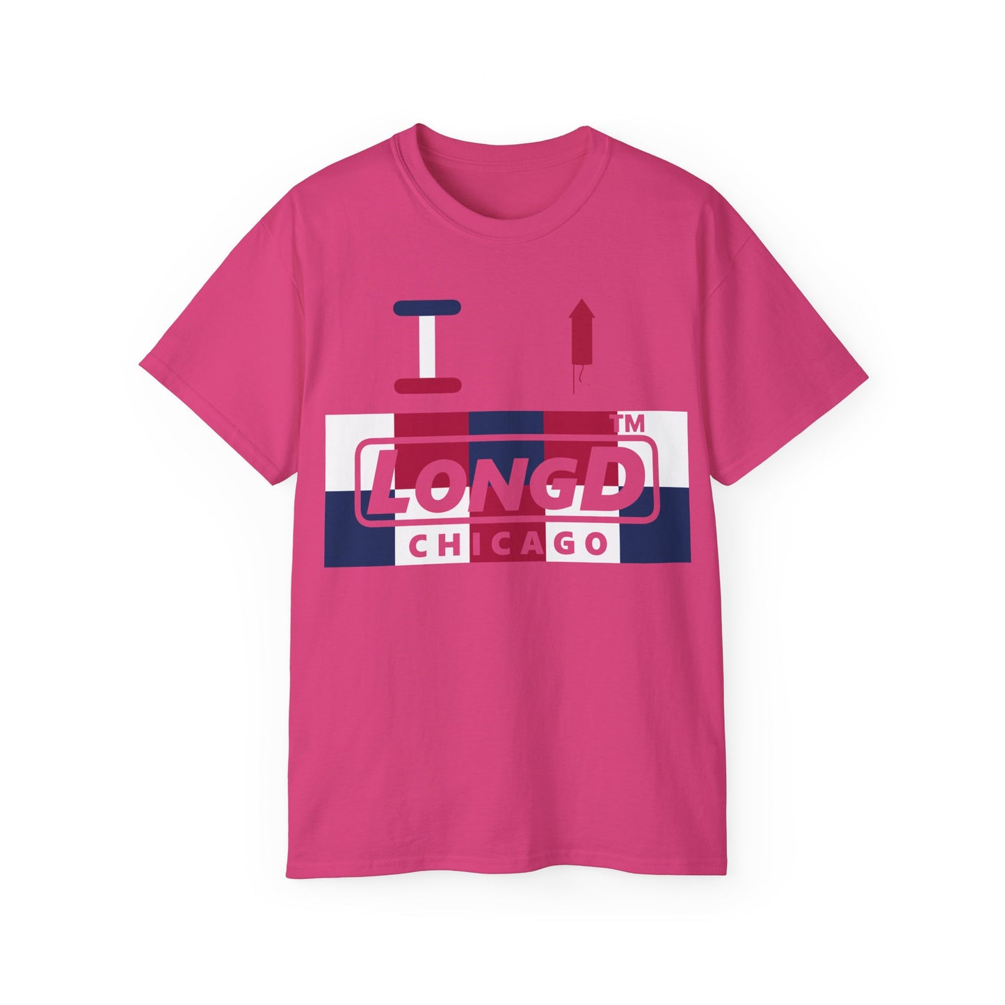 I firecracker LongD negative 2x5 Chicago logo cotton tee