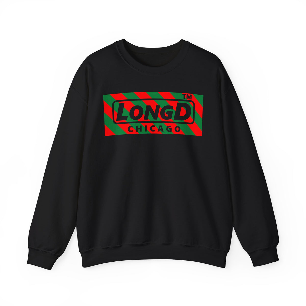 LongD Chicago negative 12-striped logo (Xmas colors) crewneck sweatshirt