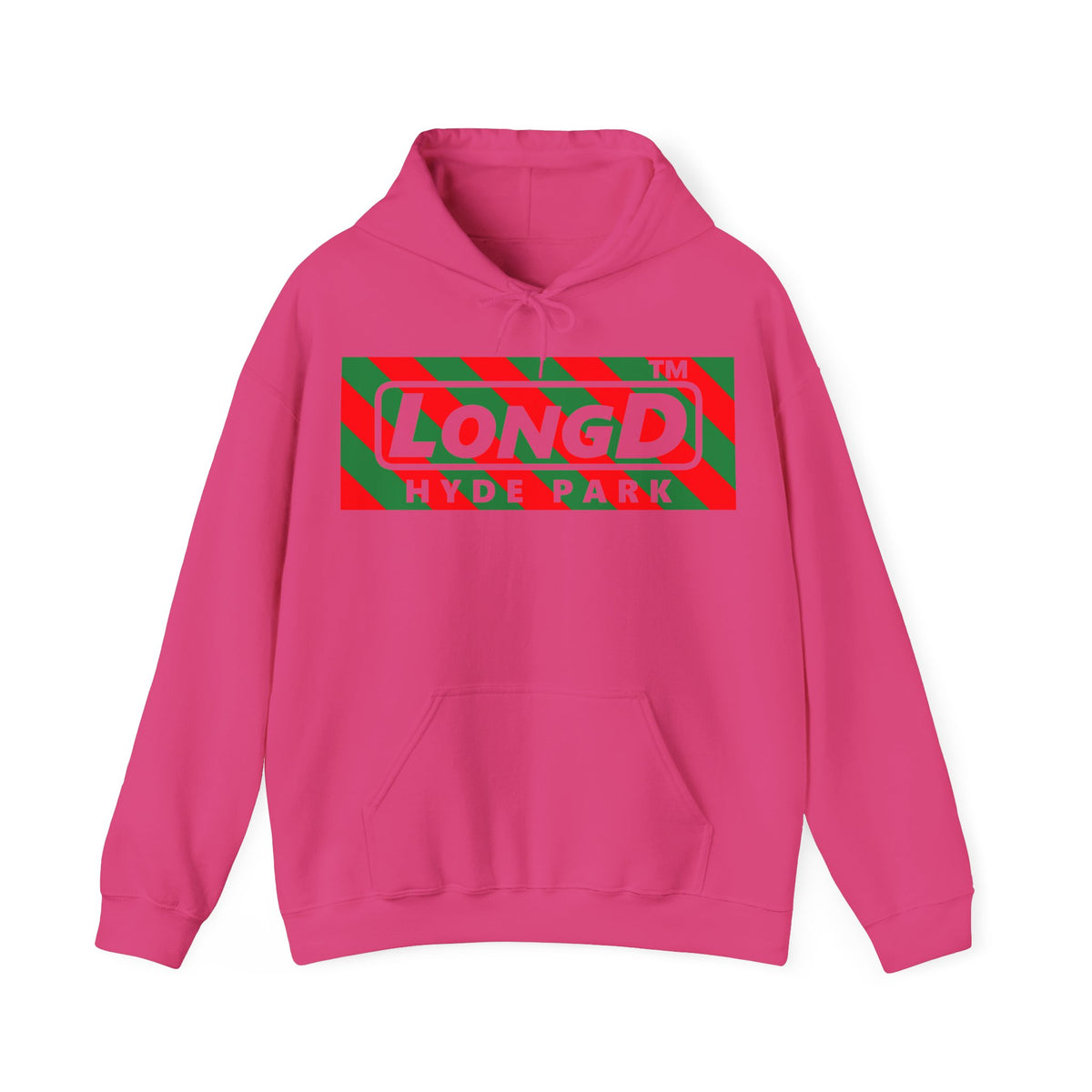 LongD Hyde Park negative 12-striped logo (Xmas colors) hoodie