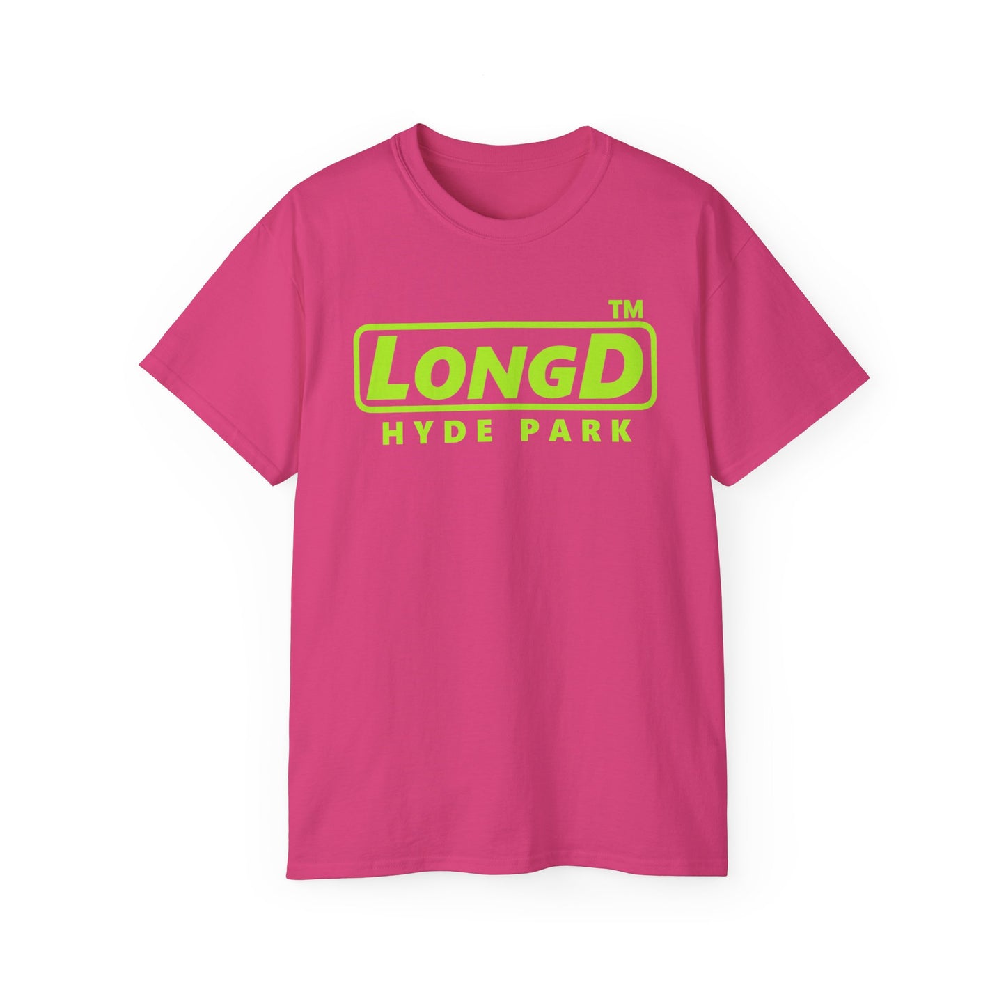 LongD® positive lime green Hyde Park Logo Cotton Tee