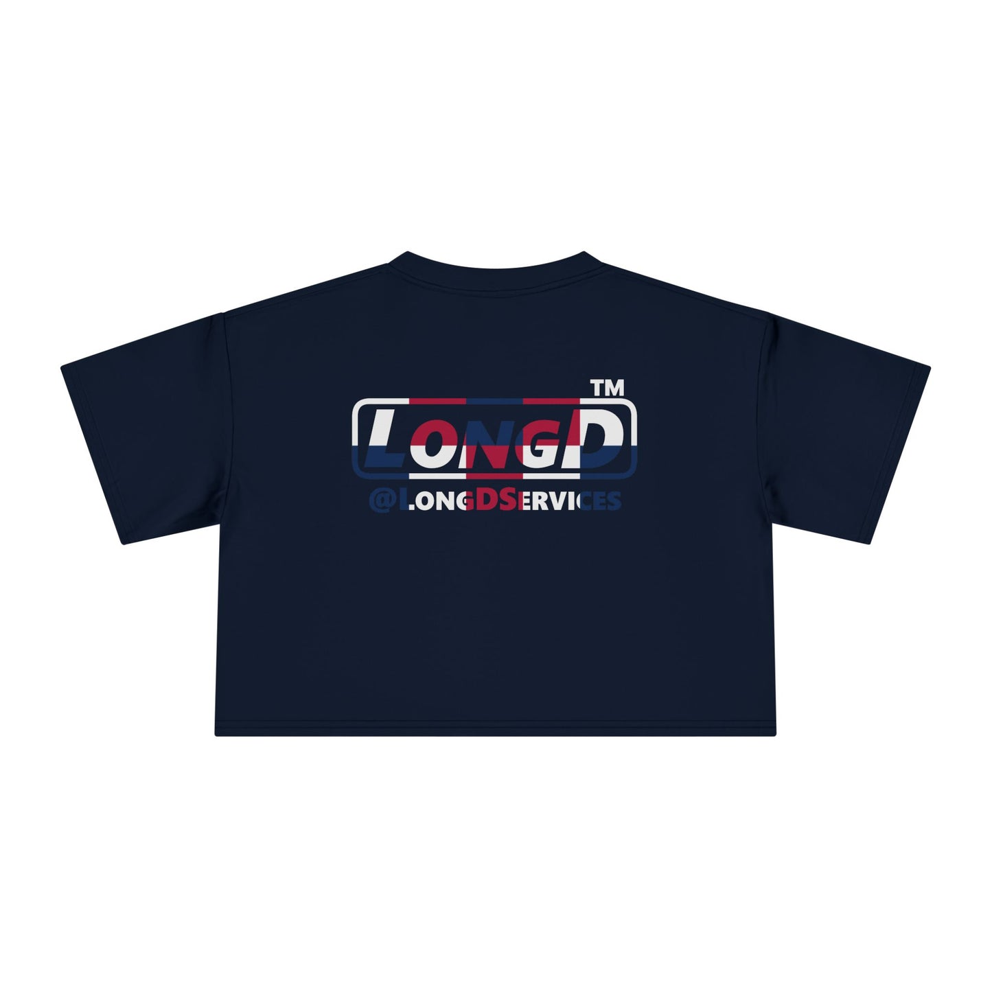 LongD positive 2x5 double-breasted front-back Hyde Park Logo Crop Tee (Patriotic colors)