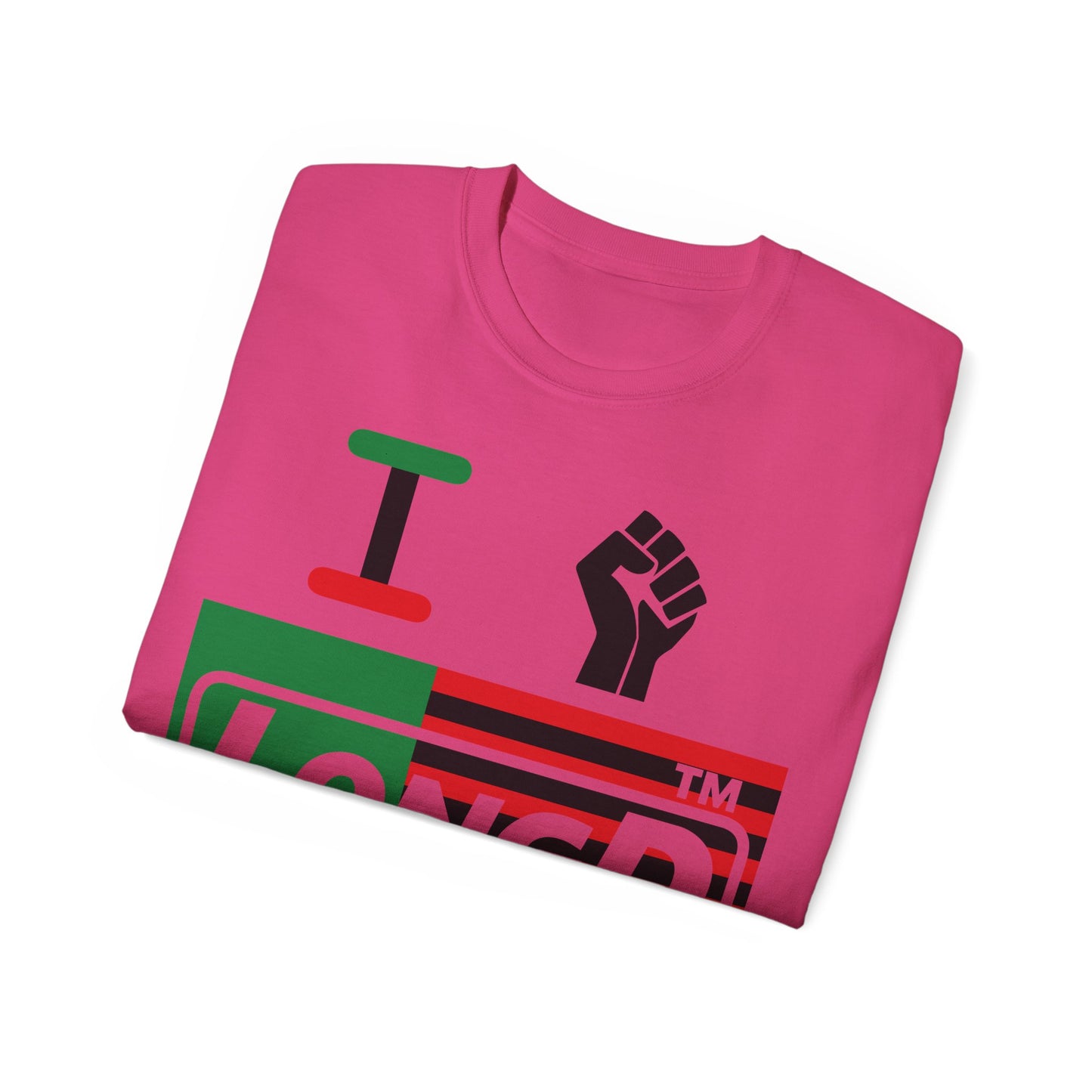 I fist LongD negative flag Hyde Park logo 4-print cotton tee