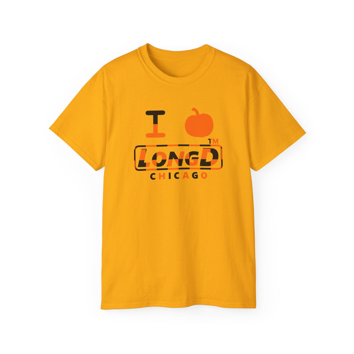 I pumpkin LongD Chicago positive checkered logo cotton tee