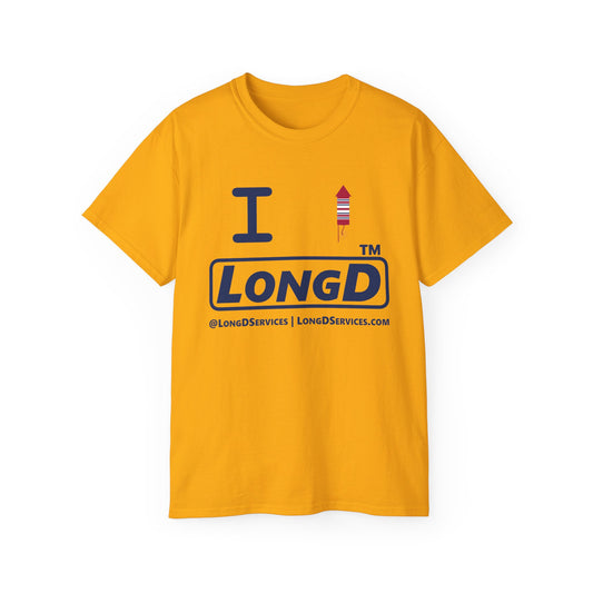 I firecracker LongD official basic tag-domain logo cotton tee