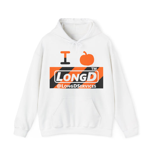 I pumpkin LongD Tag negative diagonal 6-striped logo hoodie