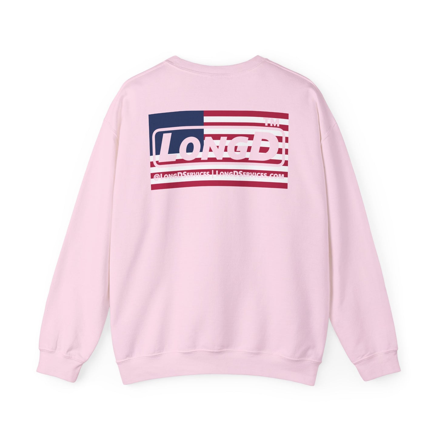 I firecracker LongD negative flag front-back tag logo crewneck sweatshirt