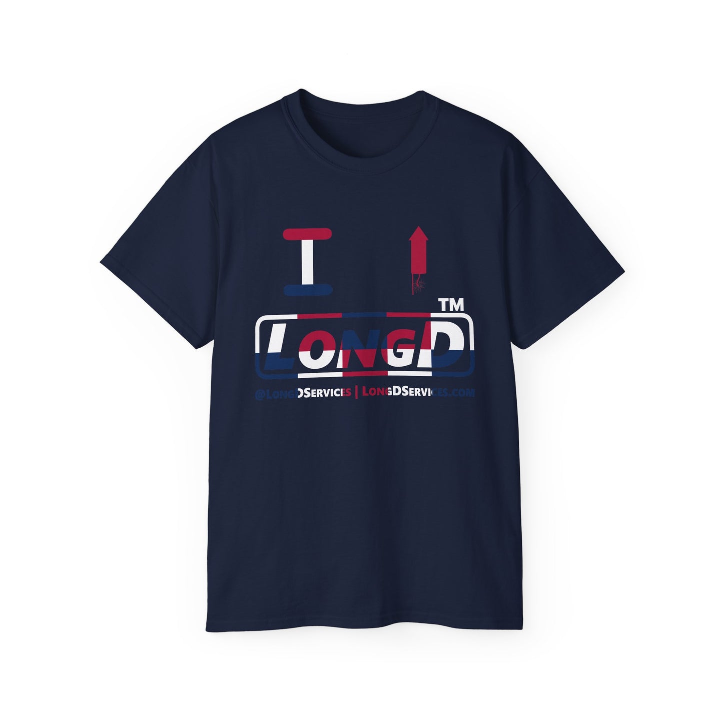 I firecracker LongD positive 2x5 tag-domain logo cotton tee