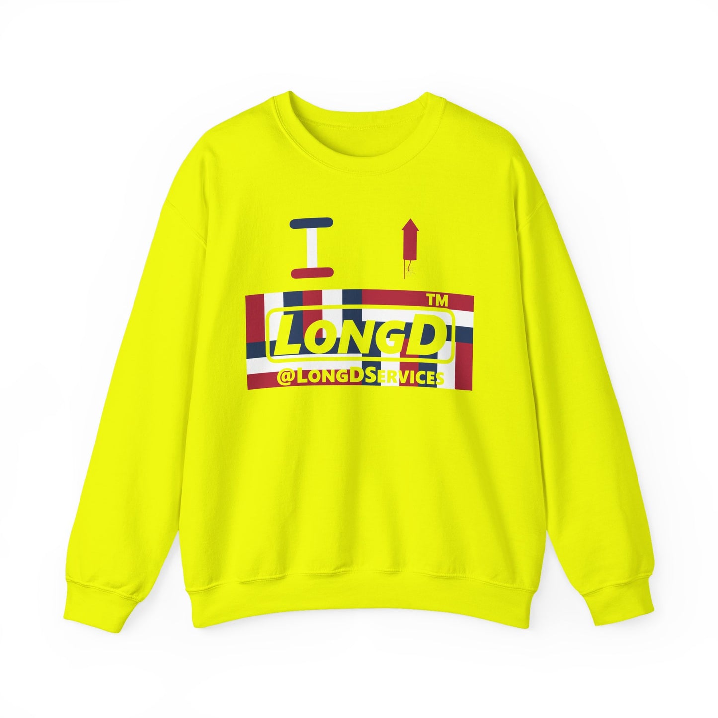 I firecracker LongD negative modified windmill tag logo crewneck sweatshirt