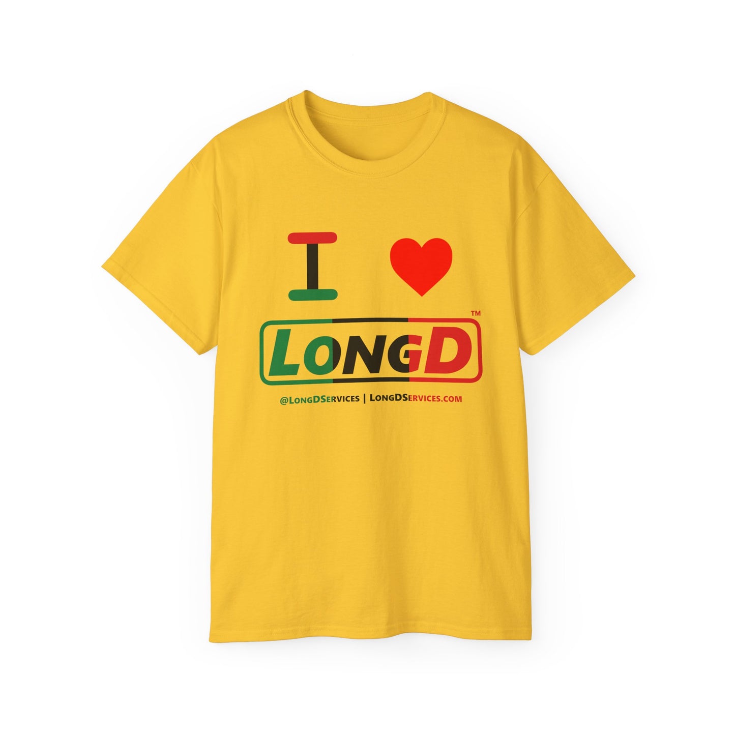 I Luv LongD® Logo Cotton Tee Juneteenth positive thirds text
