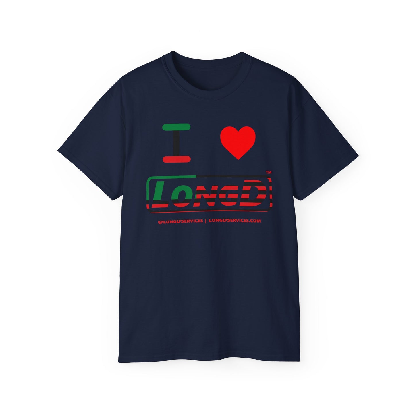 I Luv LongD® Logo Cotton Tee Juneteenth positive flag