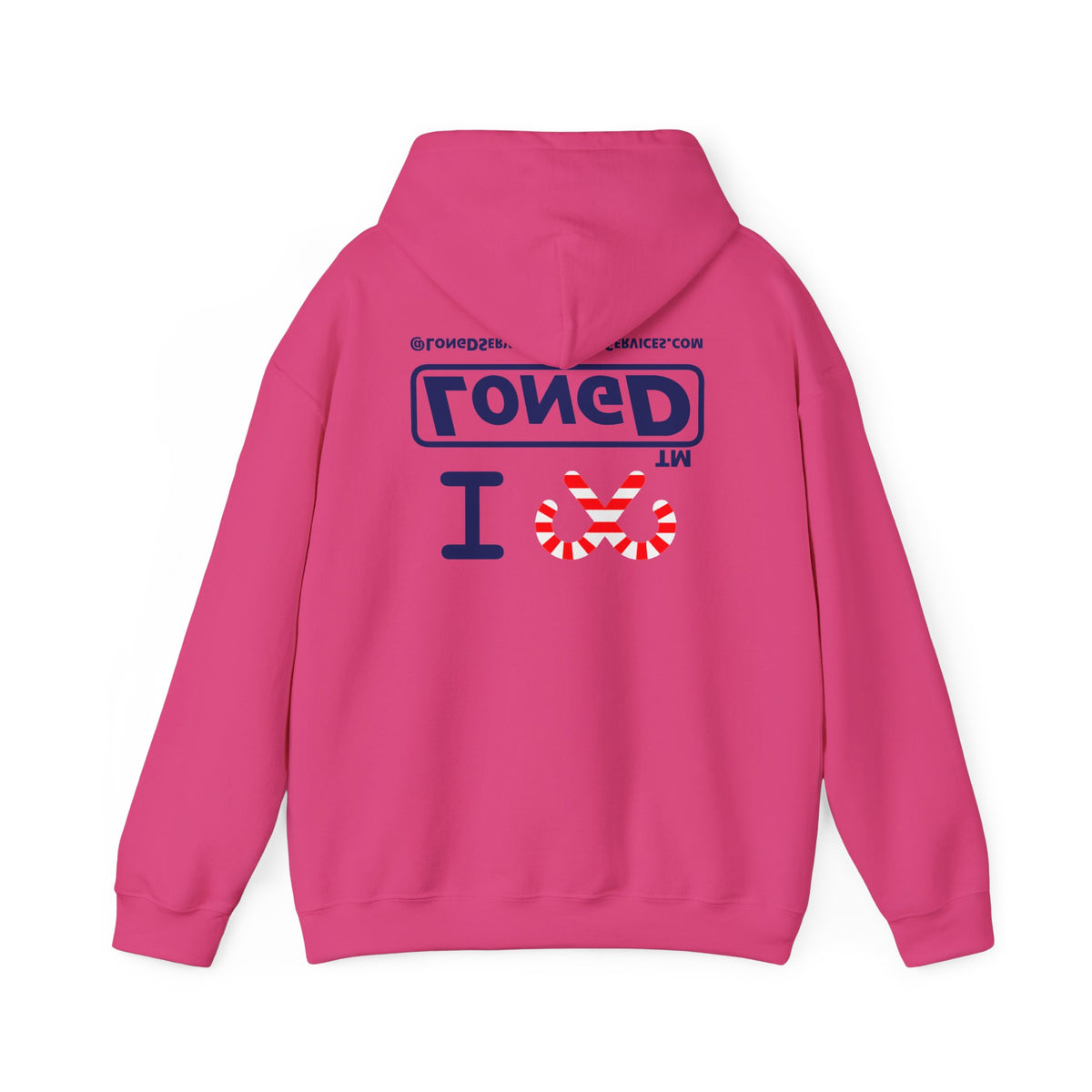 I candy cane LongD Tag-domain positive official basic navy front-back logo hoodie
