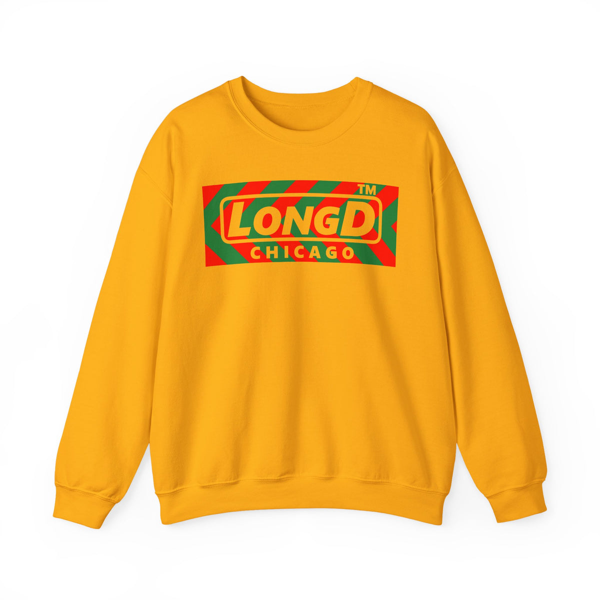 LongD Chicago negative leftward chevron logo (Xmas colors) crewneck sweatshirt