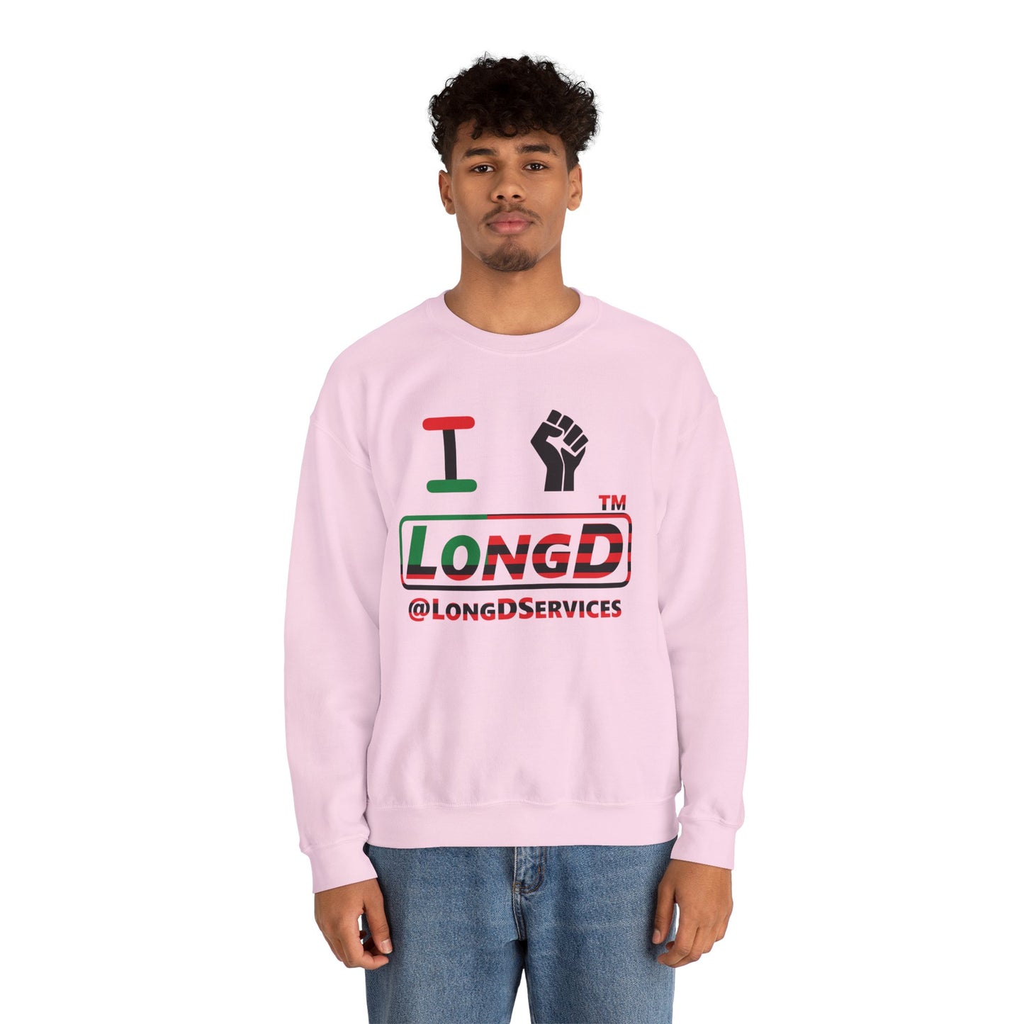 I fist LongD positive flag tag logo crewneck sweatshirt