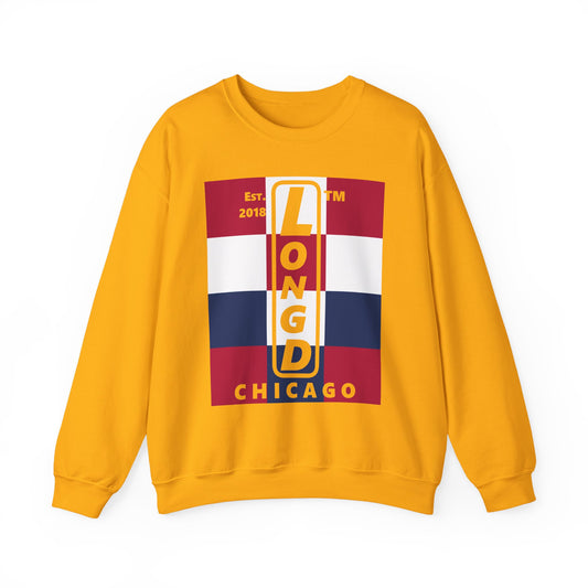 LongD negative 4x3 Chicago logo crewneck sweatshirt (patriotic colors)