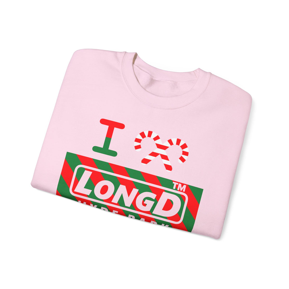I candy cane LongD Hyde Park negative 12-striped 4-print logo crewneck sweatshirt