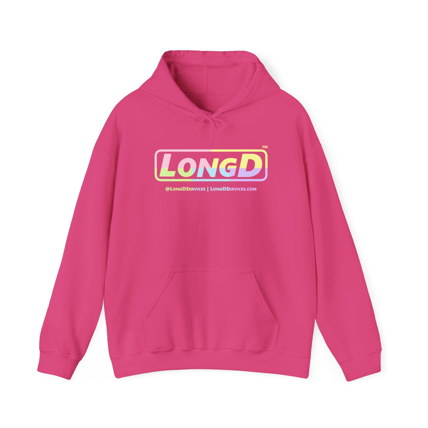LongD® Logo Hoodie pastel variety text coloration