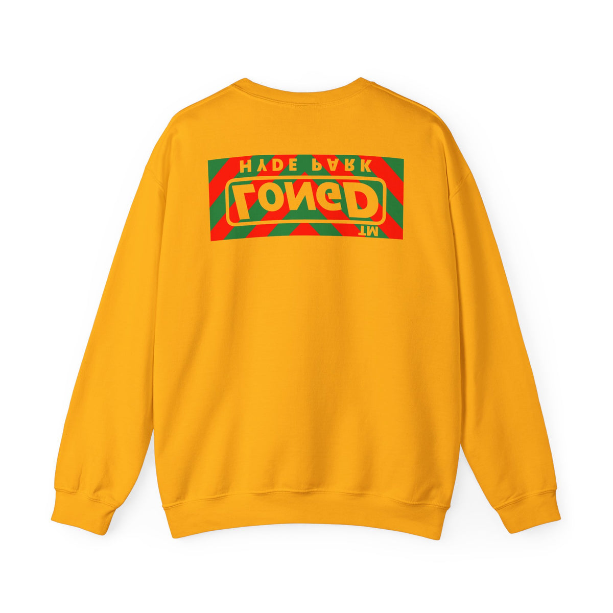 LongD Hyde Park negative downward chevron front-back logo (Xmas colors) crewneck sweatshirt