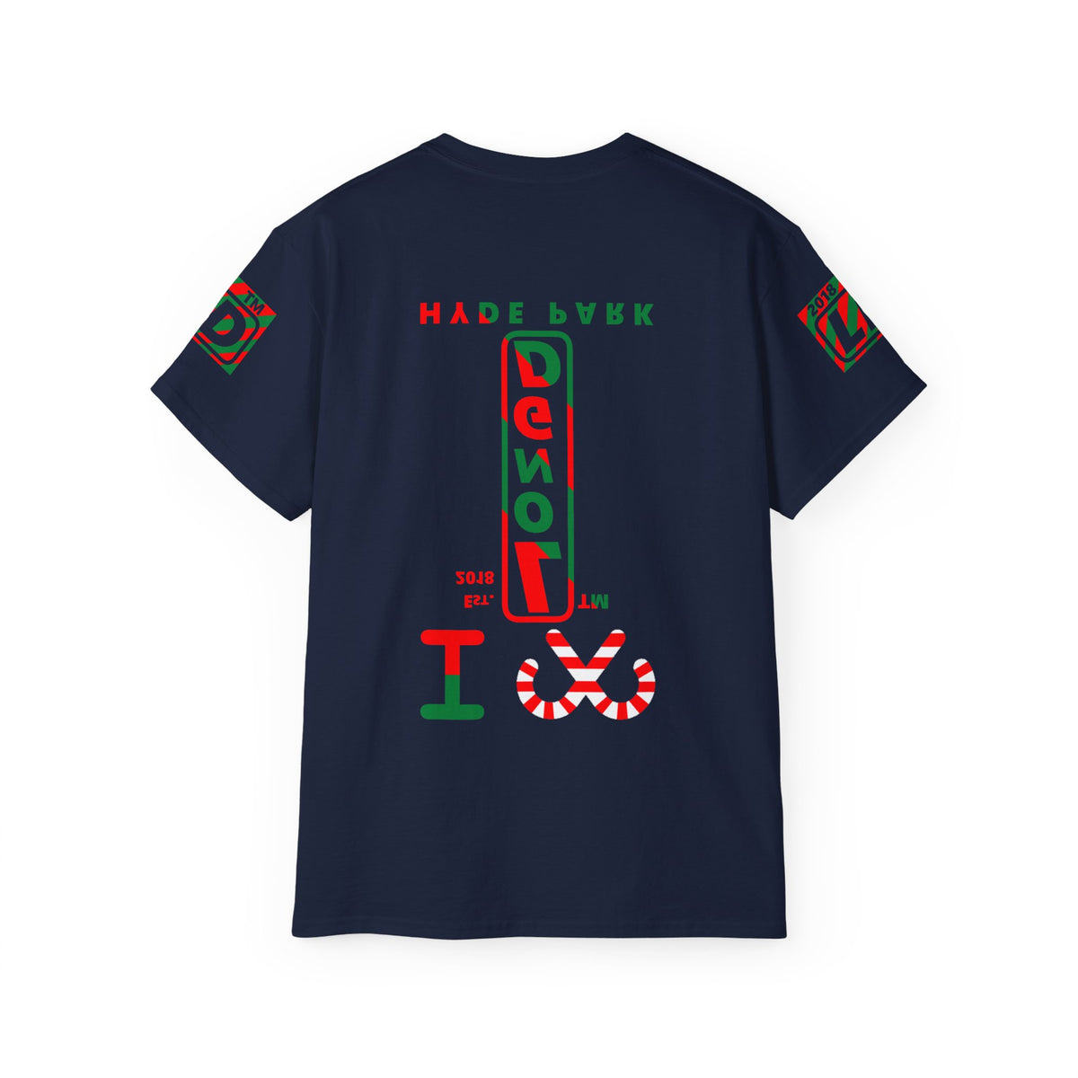 I candy cane LongD Hyde Park positive upright pixel-weighted 4-striped 4-print logo cotton tee