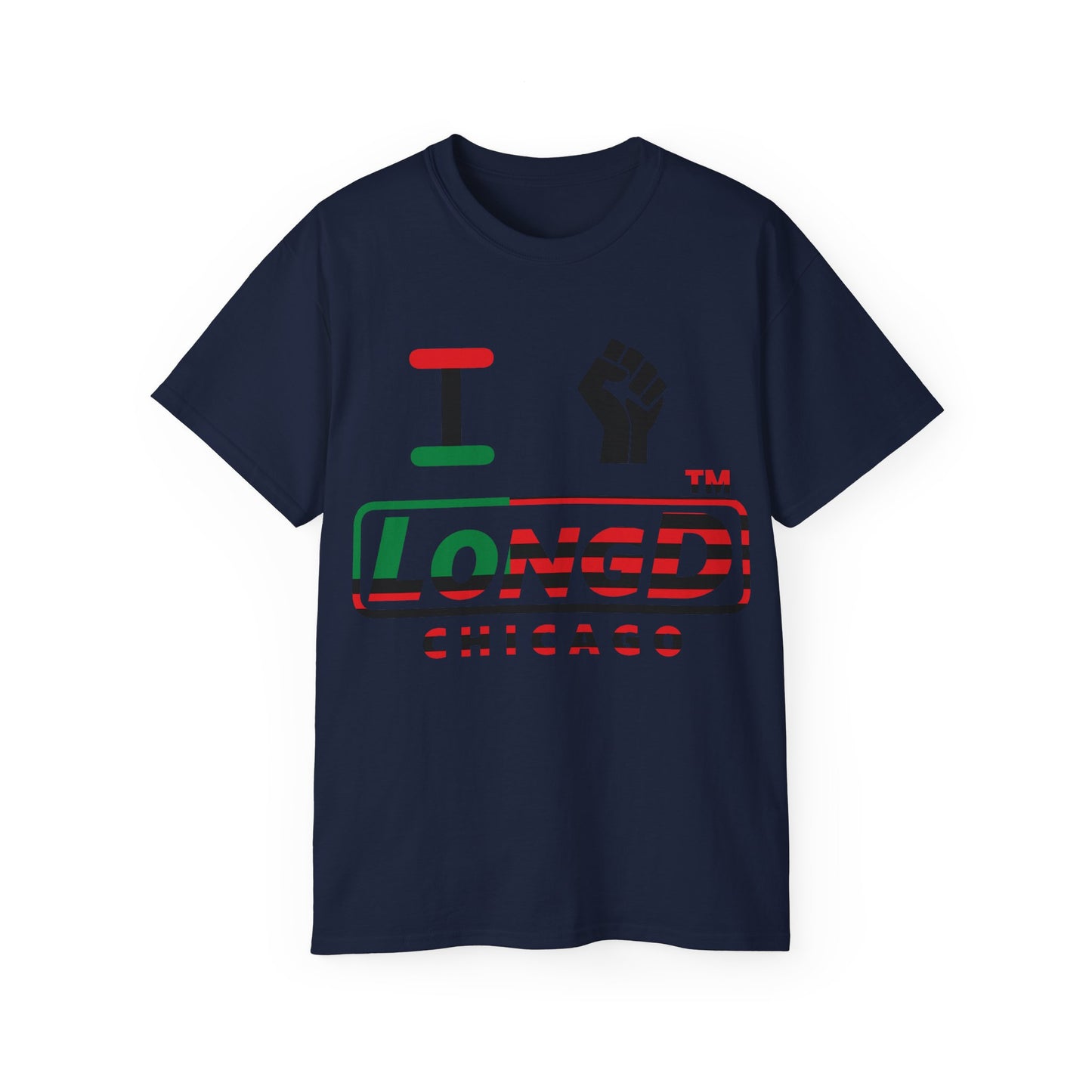 I fist LongD positive flag Chicago logo cotton tee