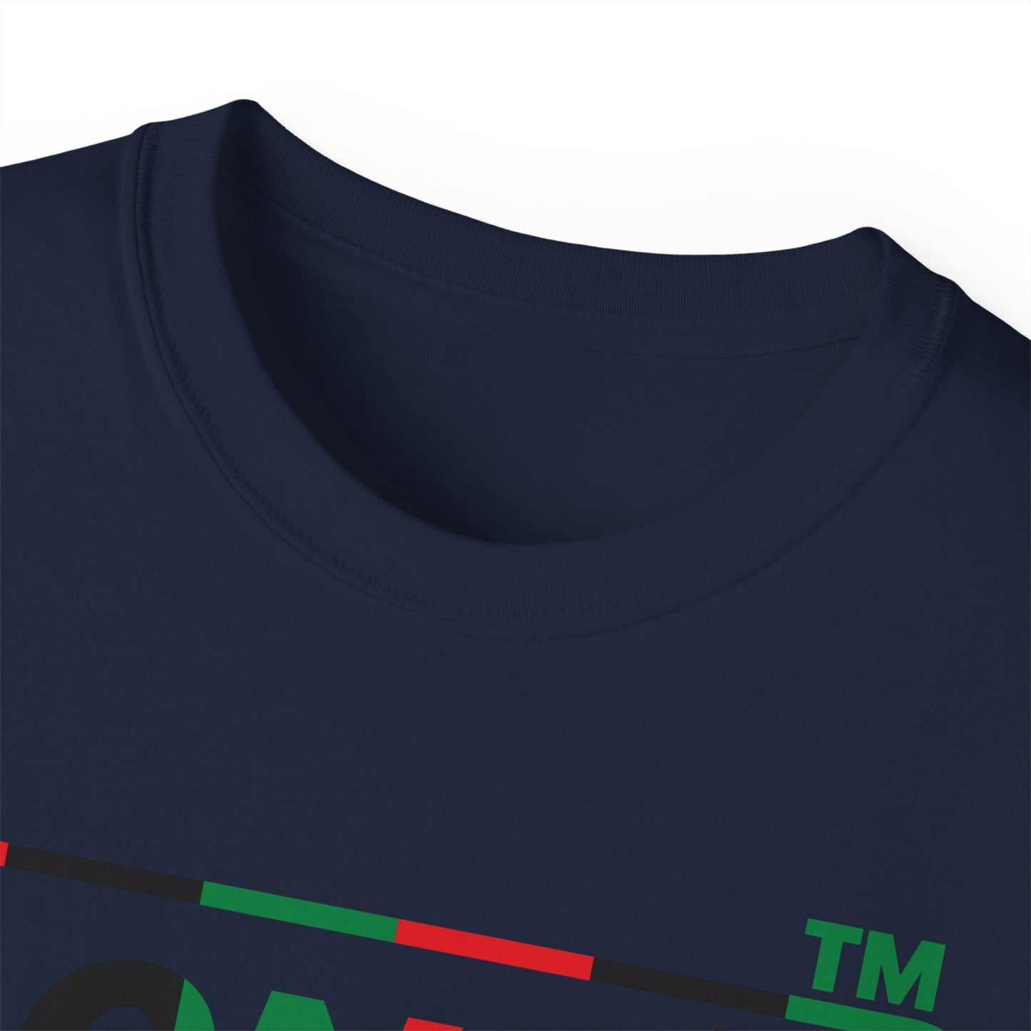 LongD positive vertical 6-striped Hyde Park logo cotton tee (Juneteenth colors)