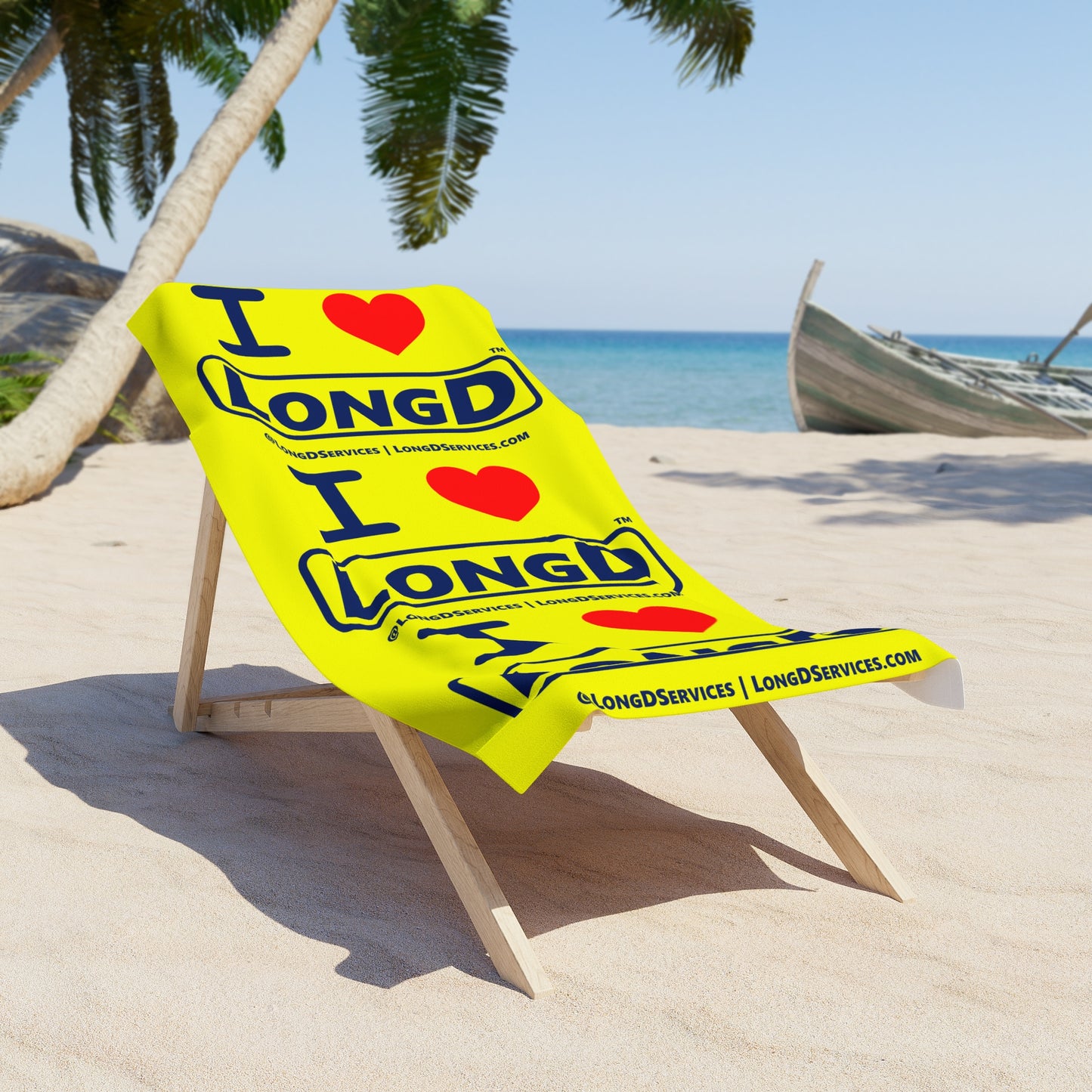 I Luv LongD 3x Beach Towel