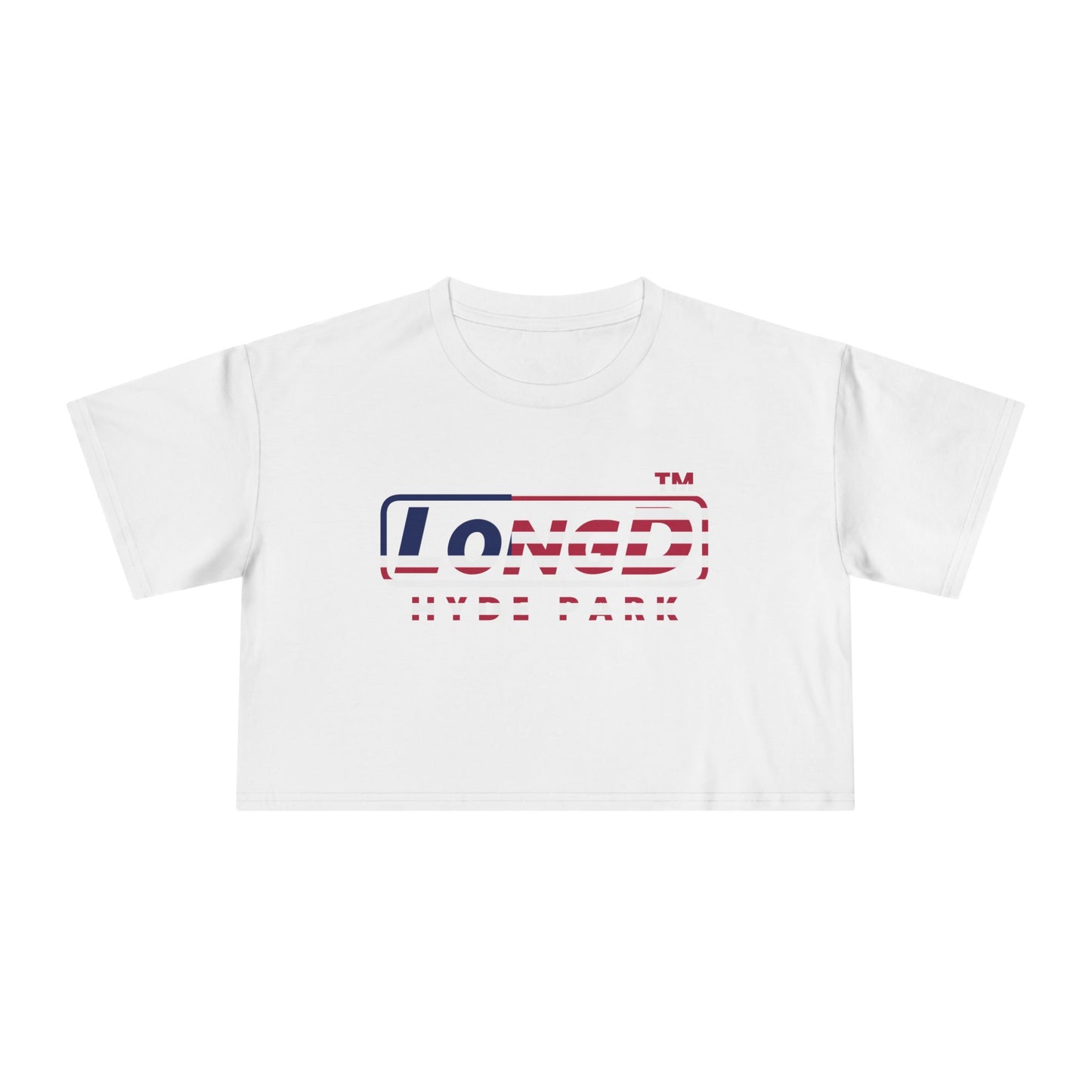 LongD positive flag Hyde Park Logo Crop Tee (Patriotic colors)