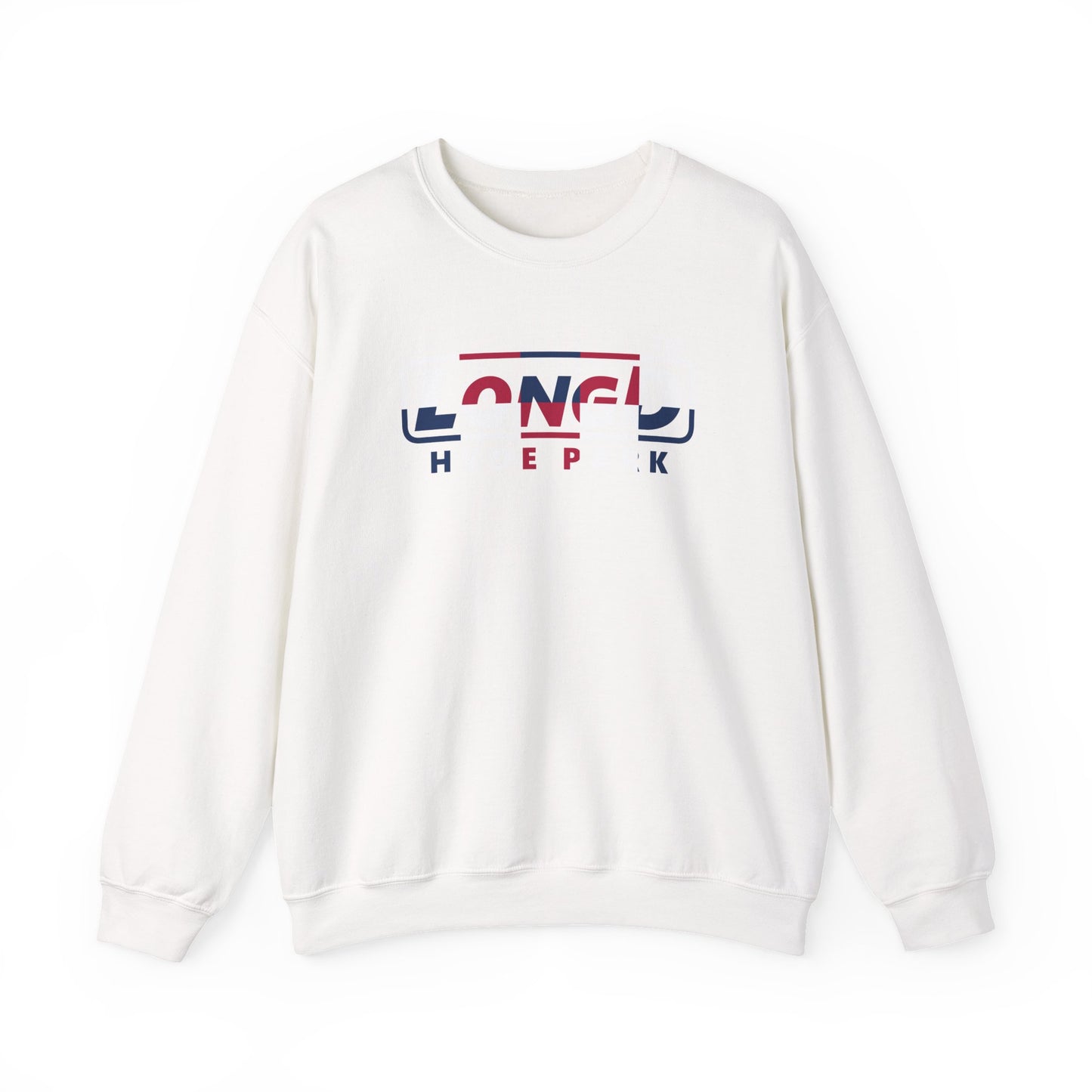LongD positive 2x5 Hyde Park logo crewneck sweatshirt (patriotic colors)
