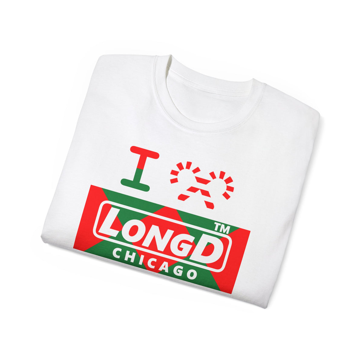 I candy cane LongD Chicago negative big argyle logo cotton tee