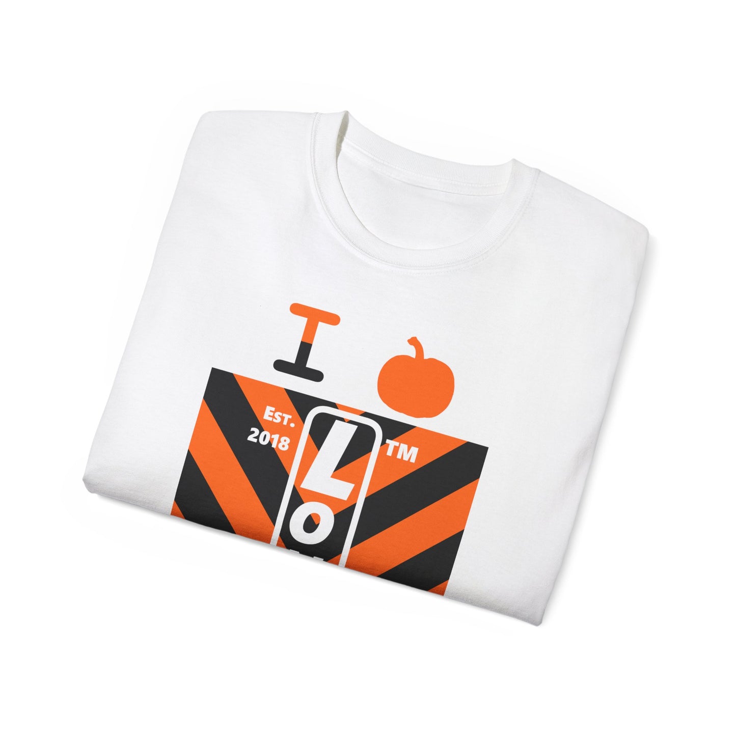 I pumpkin LongD Chicago negative upright downward chevron 4-print logo cotton tee