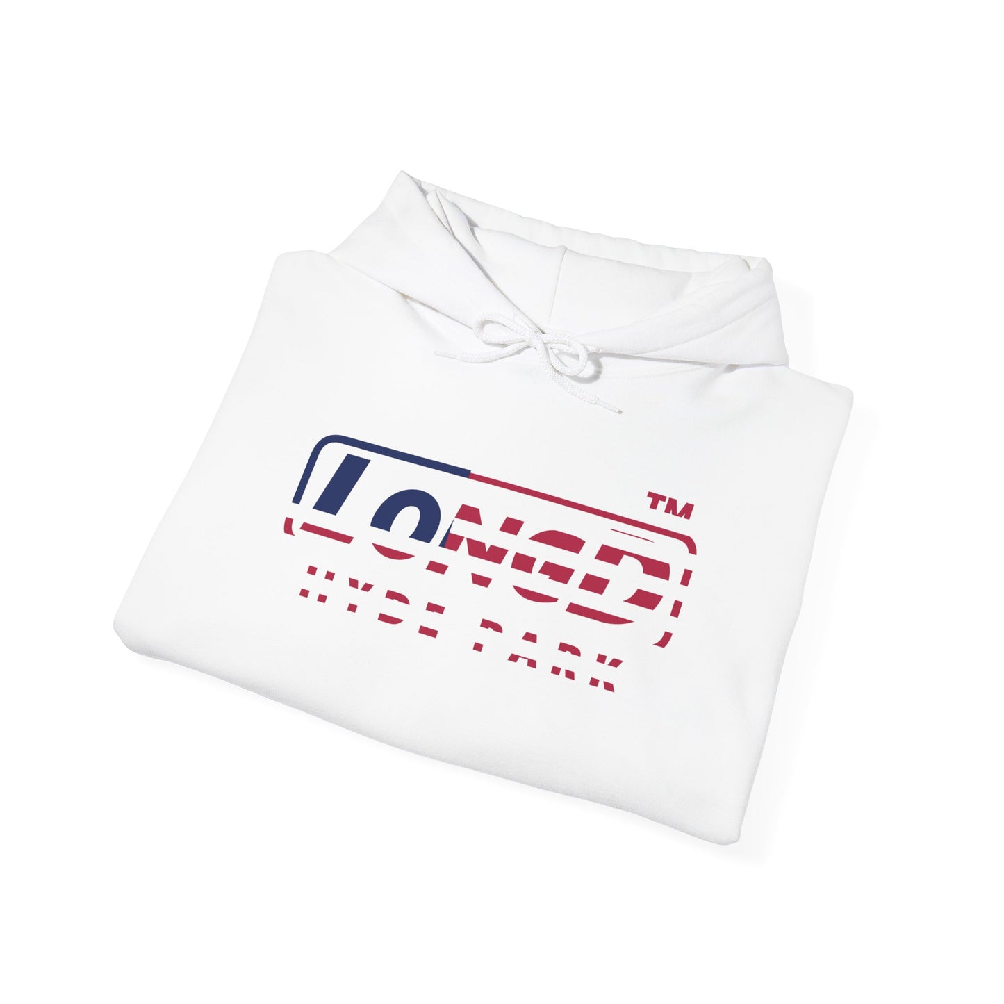 LongD® positive flag Hyde Park logo hoodie (patriotic colors)