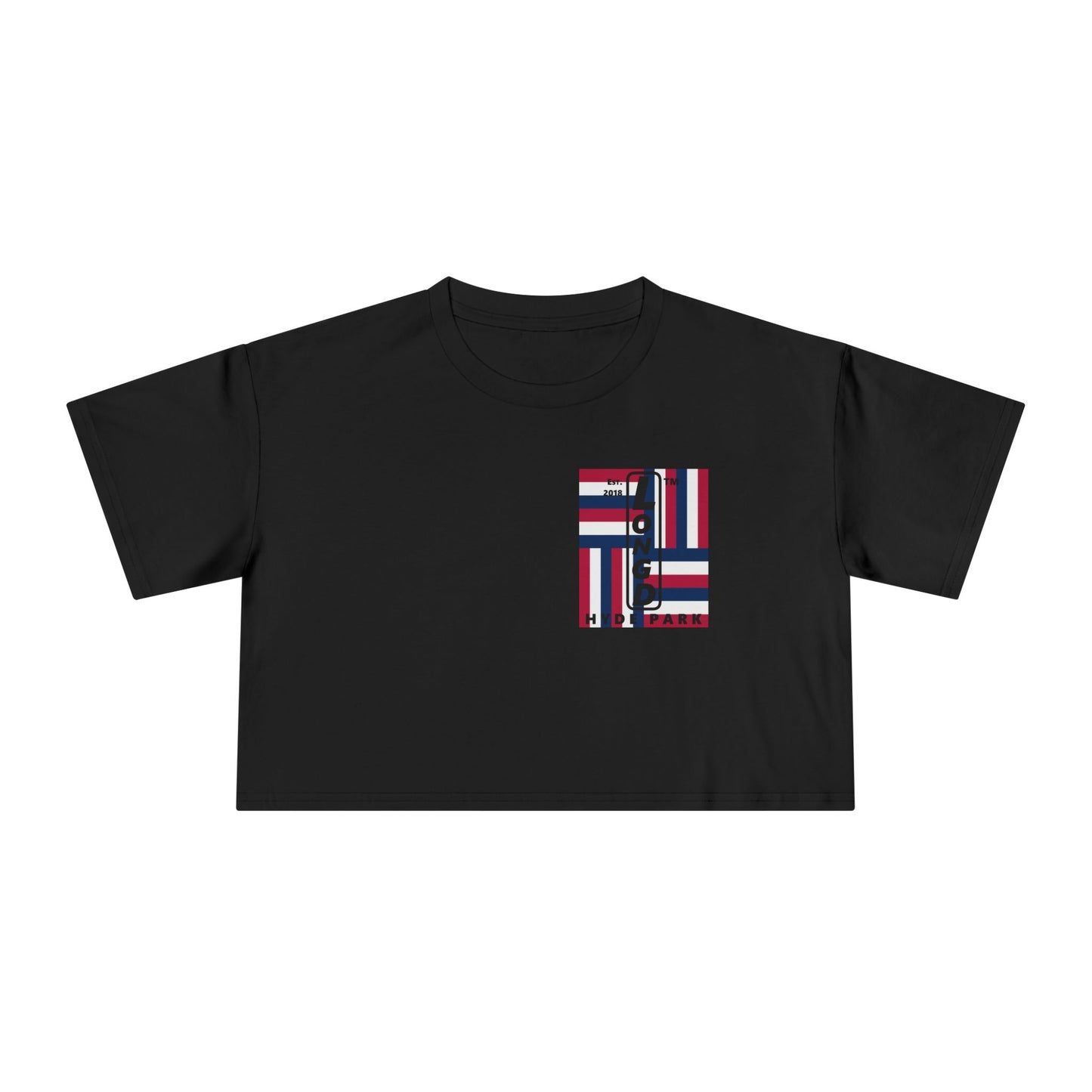 Negative windmill upright single-breasted Hyde Park logo crop tee (Patriotic colors)