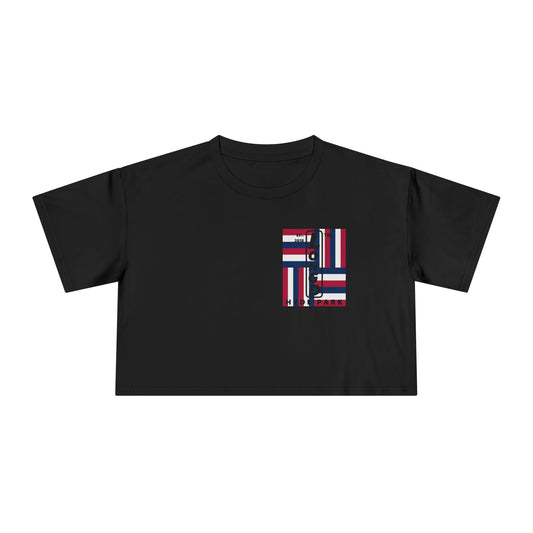 Negative windmill upright single-breasted Hyde Park logo crop tee (Patriotic colors)