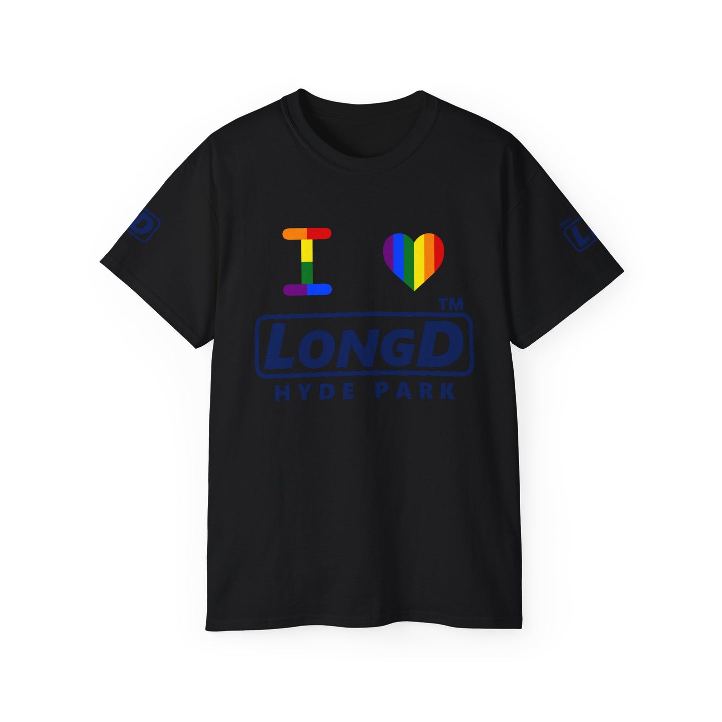 I Luv LongD official Hyde Park 4-print logo cotton tee (Pride colors)