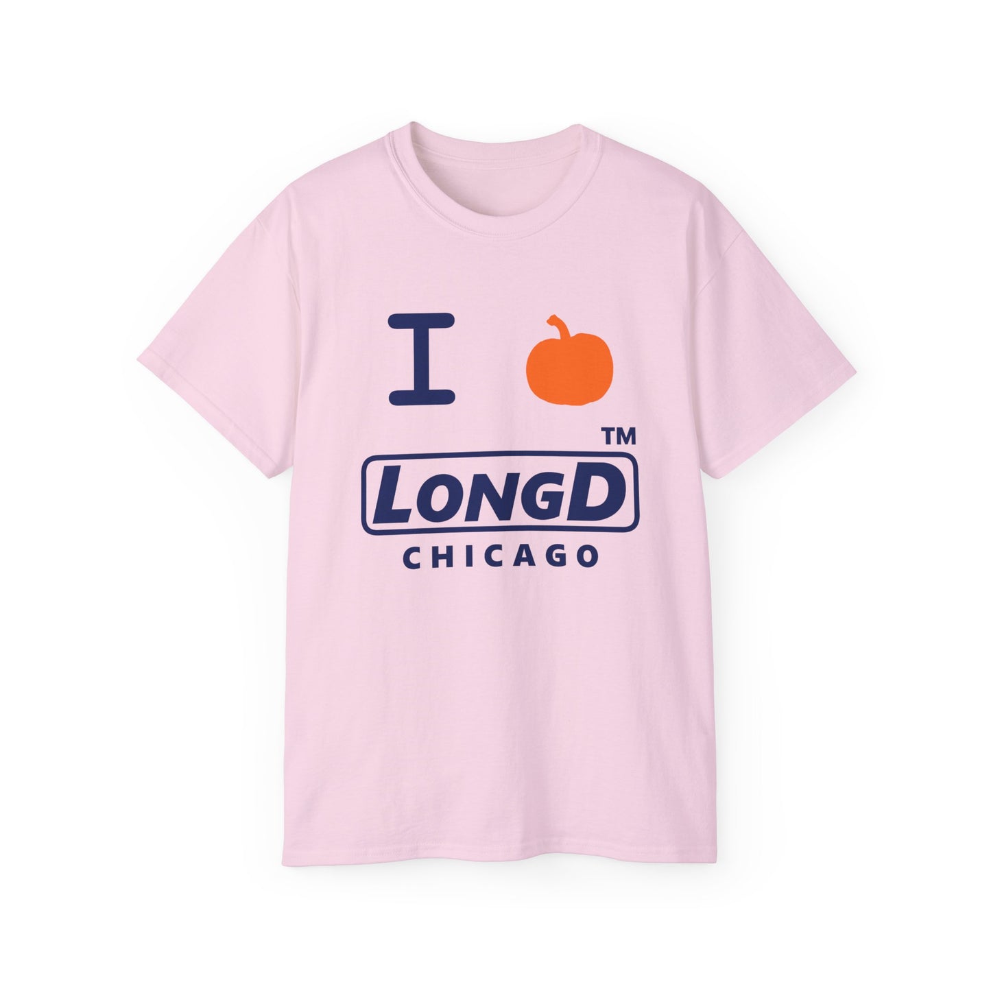 I Pumpkin LongD® Logo Cotton Tee positive blue basic Chicago logo