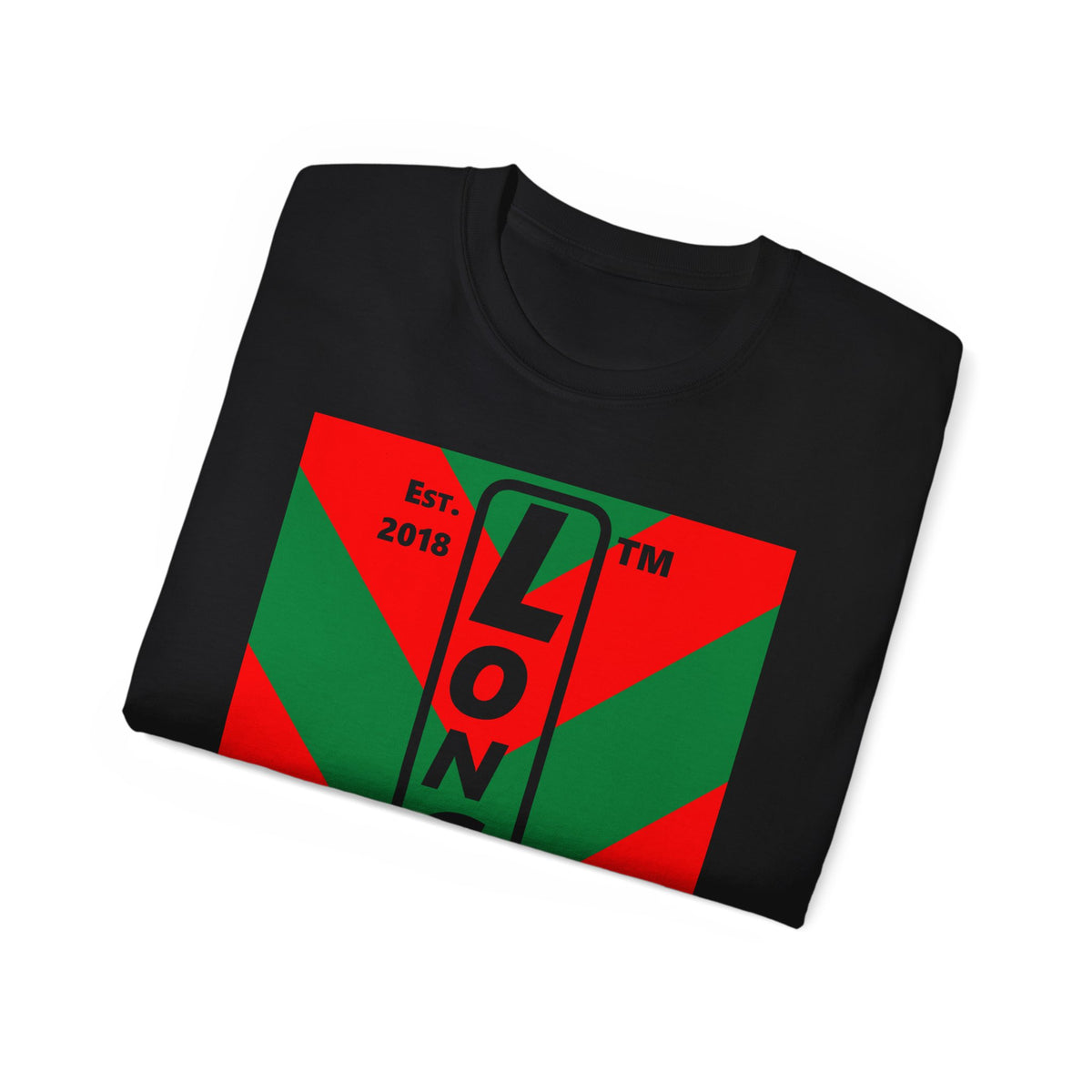 LongD Chicago negative upright downward chevron logo (Xmas colors) cotton tee