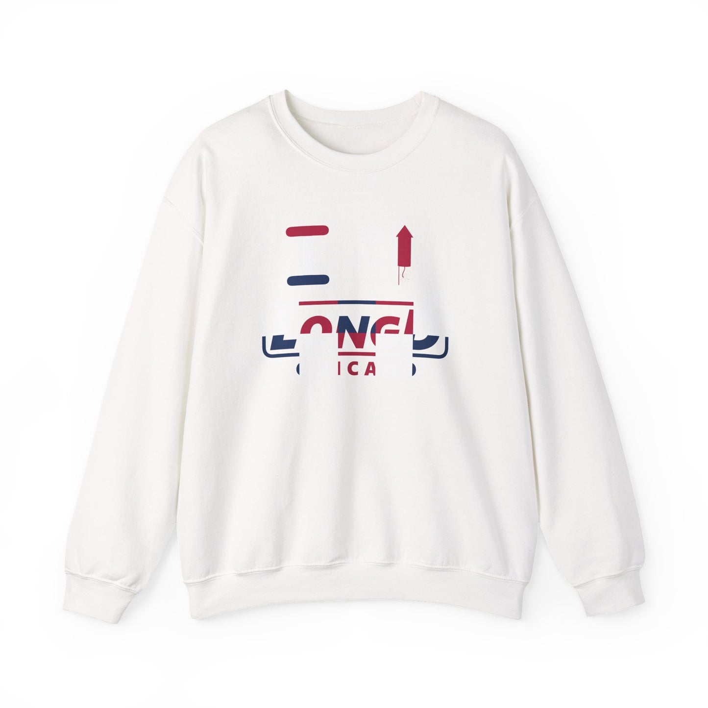 I firecracker LongD positive 2x5 Chicago logo crewneck sweatshirt