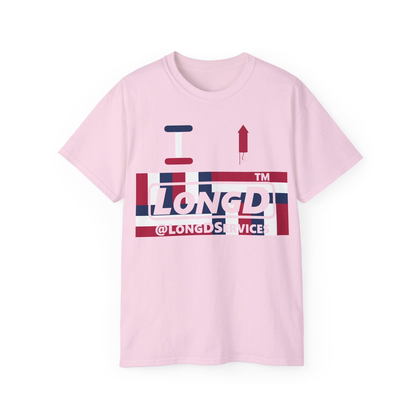 I firecracker LongD negative modified windmill tag logo cotton tee