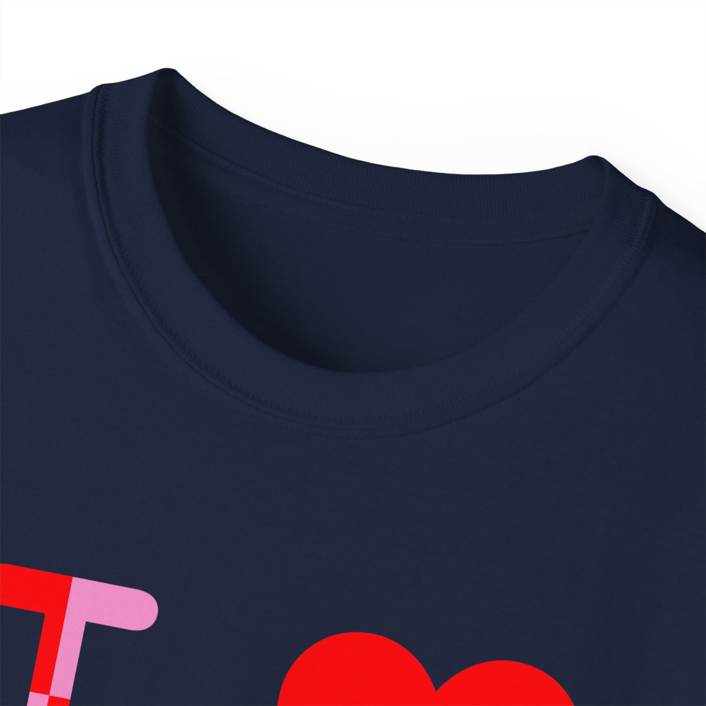 I Luv LongD Logo Cotton Tee (Valentines pink/red quarter split text)