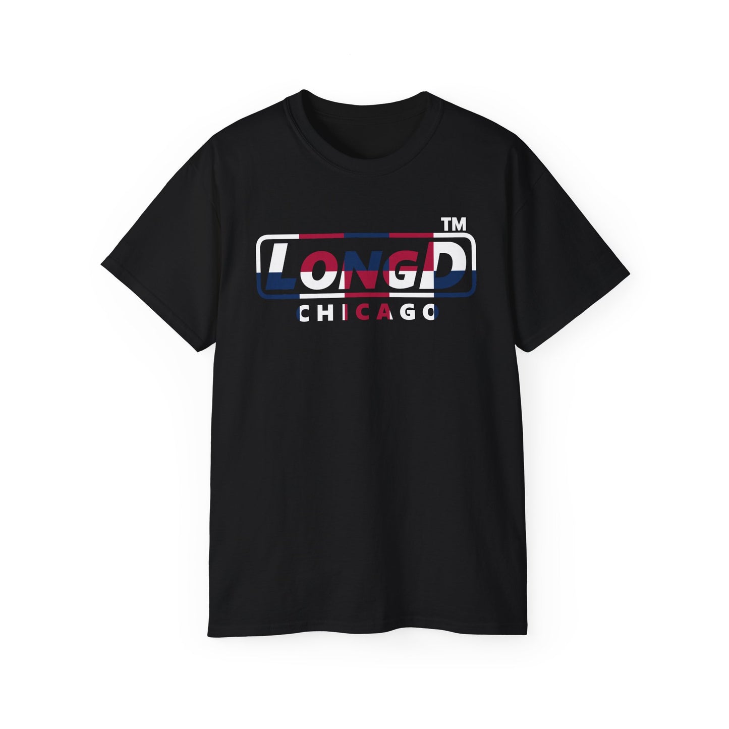 LongD positive 2x5 Chicago logo cotton tee (patriotic colors)