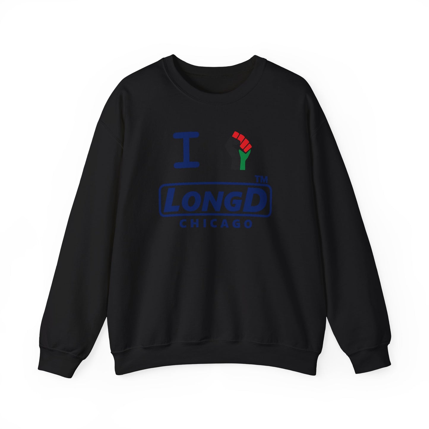 I fist LongD official basic Chicago logo crewneck sweatshirt