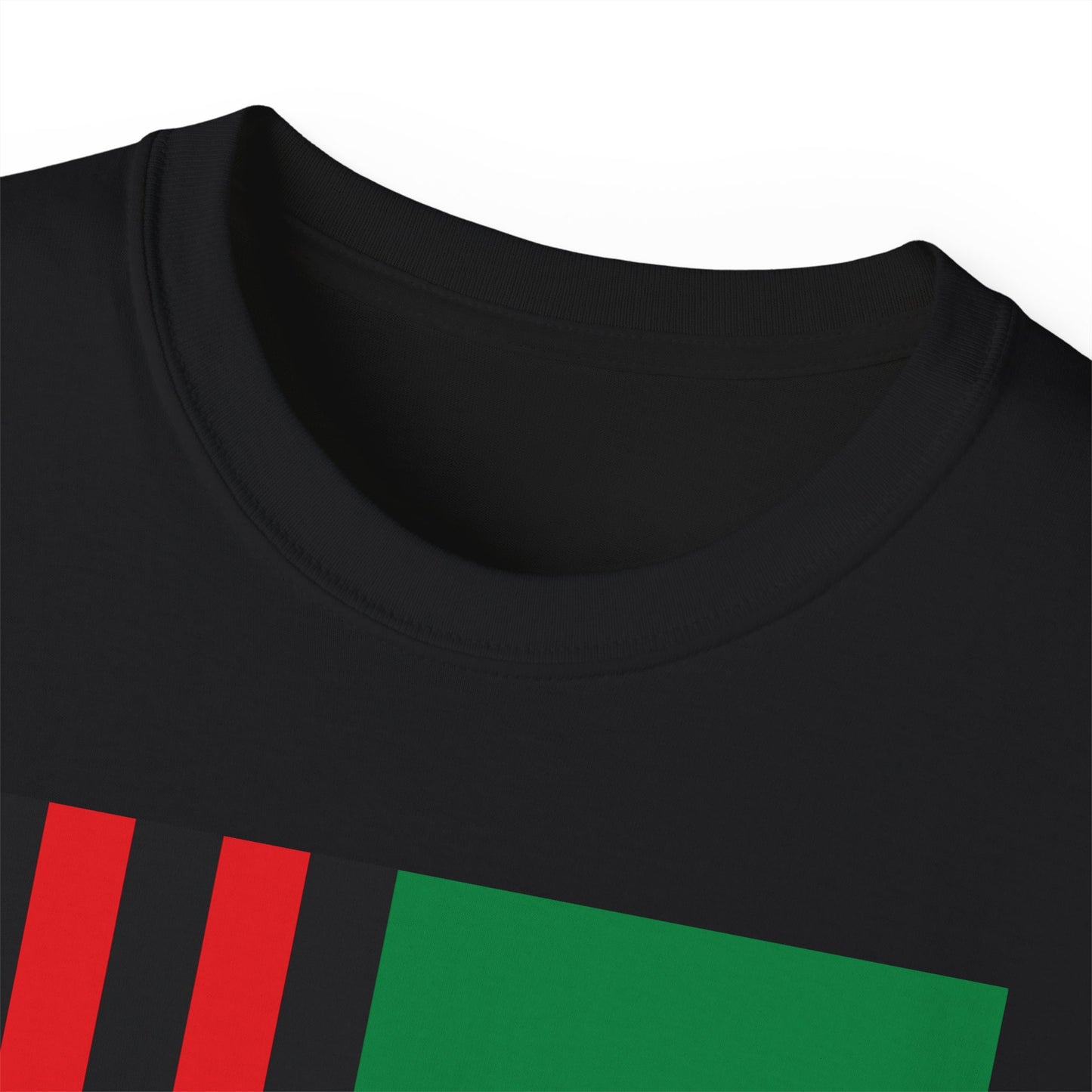 LongD Cotton Tee negative flag Hyde Park upright logo (Juneteenth colors)